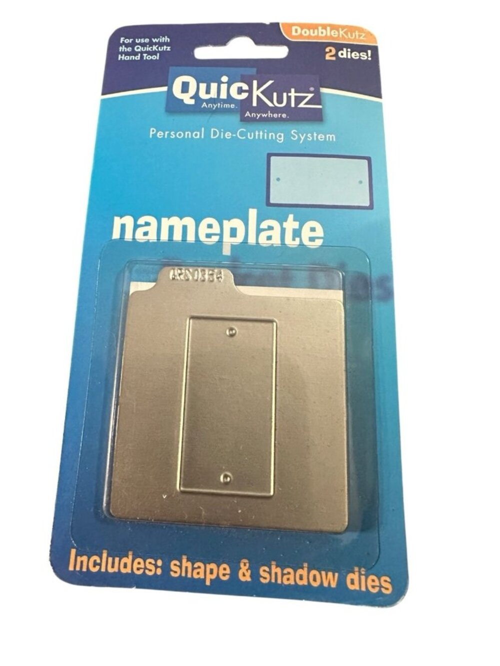 Quickutz 2x2 Cutting Die Set Of 2 Nameplate New KS-0354 Paper Crafts